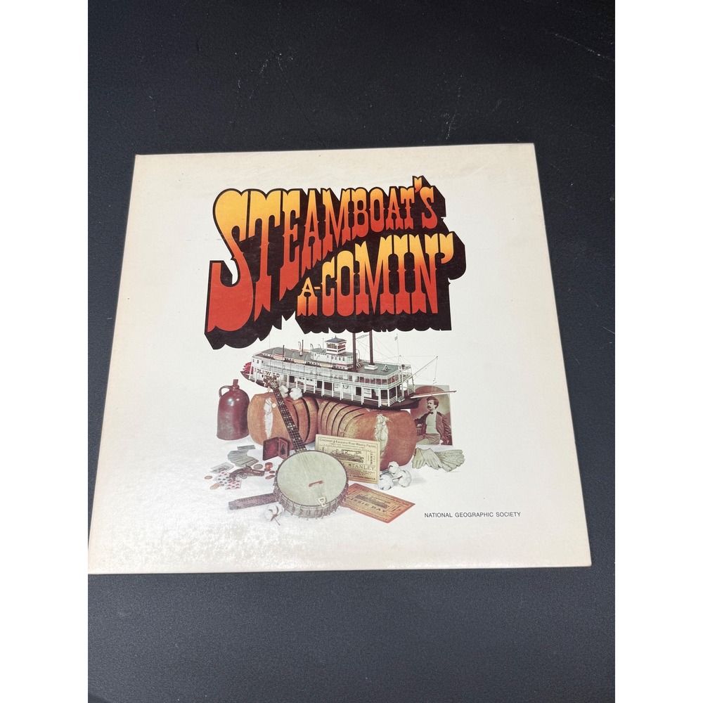 National Geographic Steamboats A-Comin Vintage Vinyl Record LP 07787 Americana